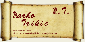 Marko Trikić vizit kartica